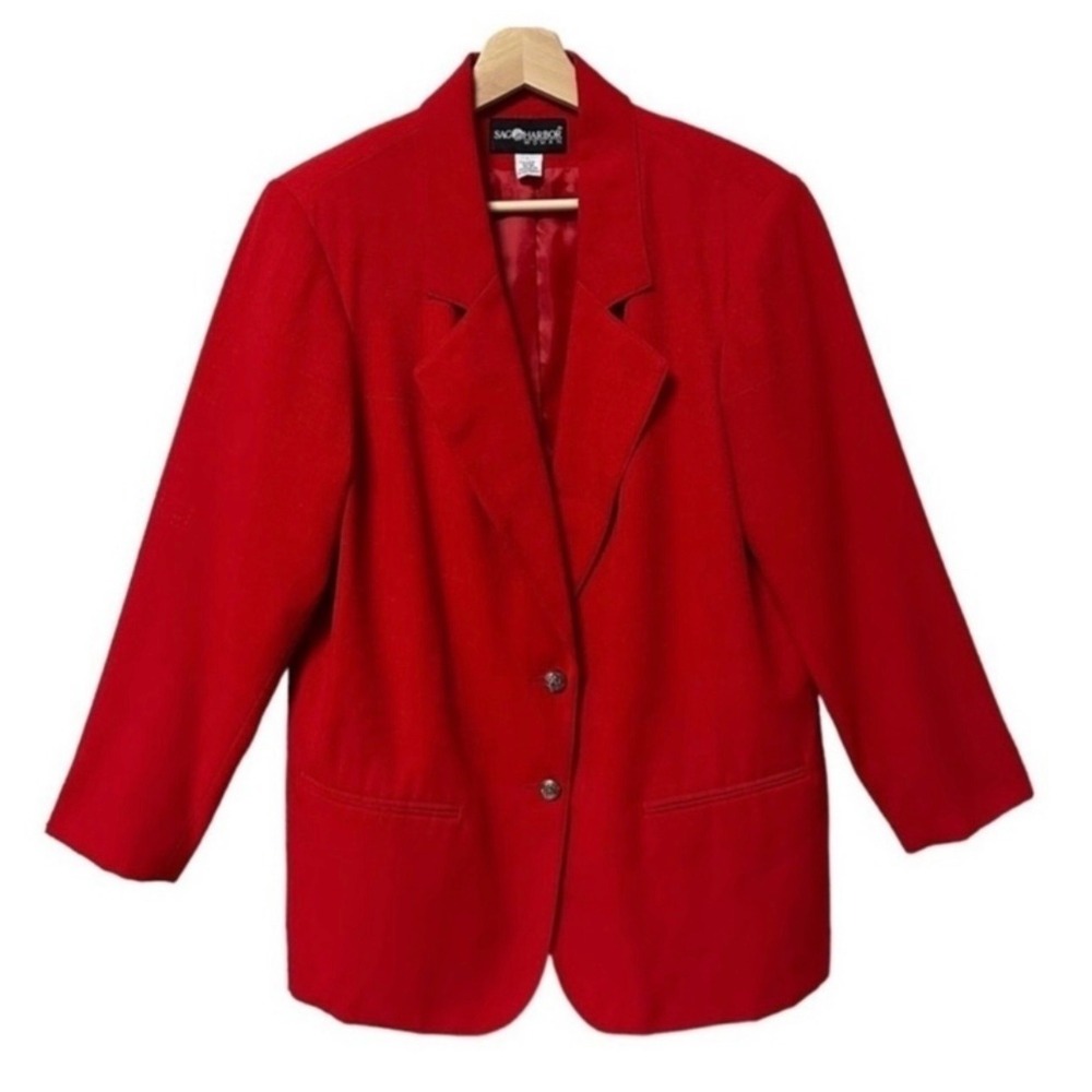 Sag Harbor Vintage Blazer Sport Coat Jacket Red Two Button Notched Lapel 16